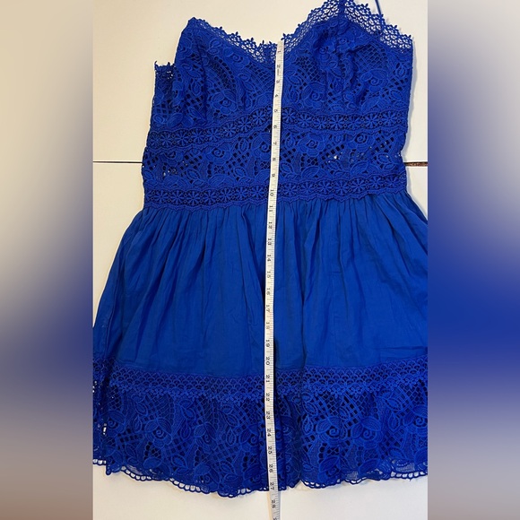 Women’s cute royal blue mini sundress lace bodice lined skirt size 14 - Picture 10 of 11